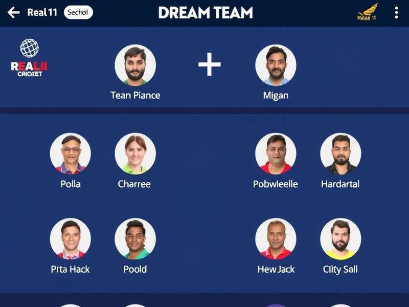 Real11 Cricket Dream Team Interface